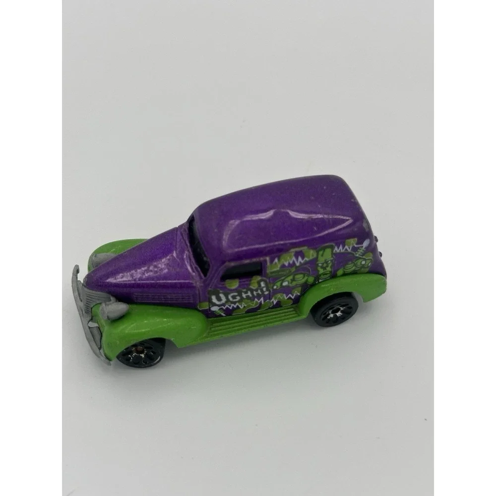 Vintage Matchbox Diecast Toy Car UGHH! 1939 Chevy Van Purple Green Frankenstein